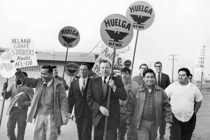 Protestors with signs 